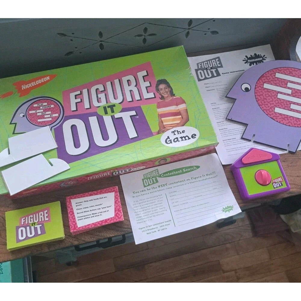 1998 Nickelodeon Figure It Out Board Game Complete Vintage 90's Game Show
